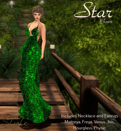 Style by Rafaela GREEN Dress Stars Dress BOX