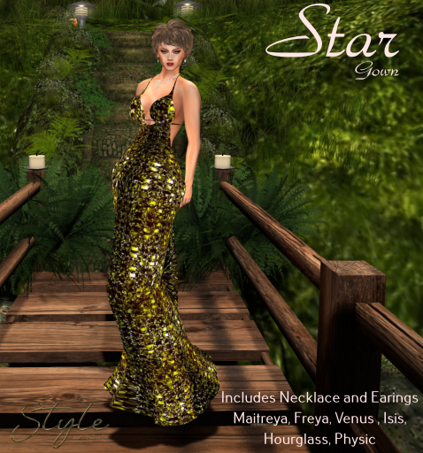 Style by Rafaela GOLD Dress Stars Dress BOX