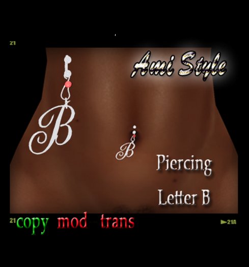ASD Piercing Letter B