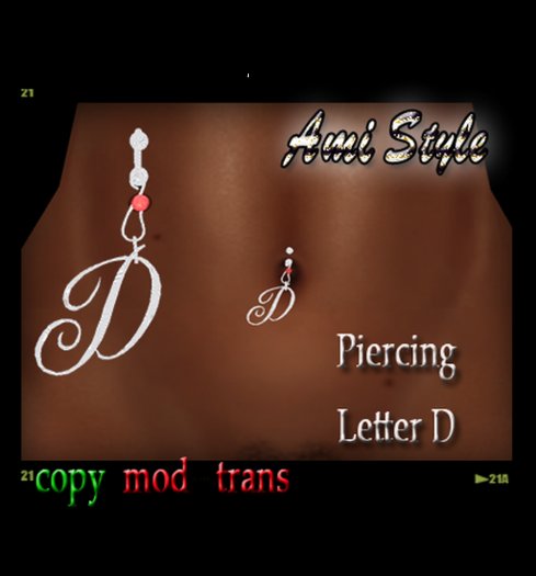 ASD Piercing Letter D