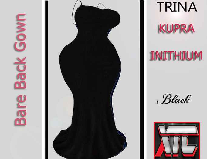 XTC Trina Bare Back Gown KUPRA black box