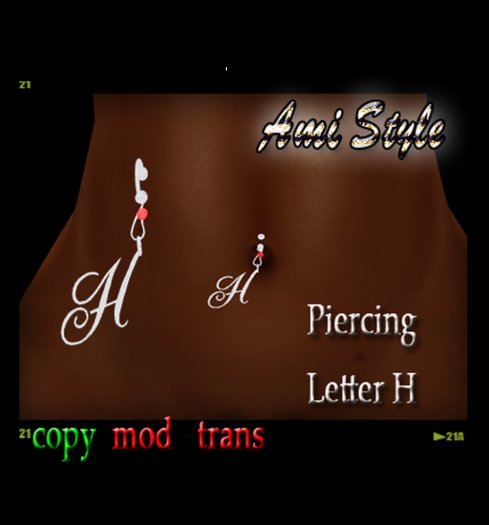 ASD Piercing Letter H