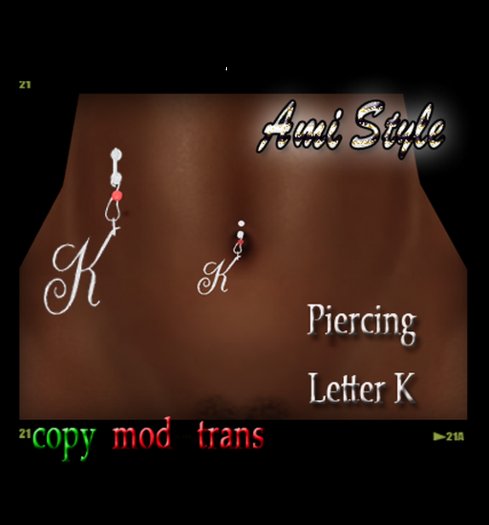 ASD Piercing Letter K