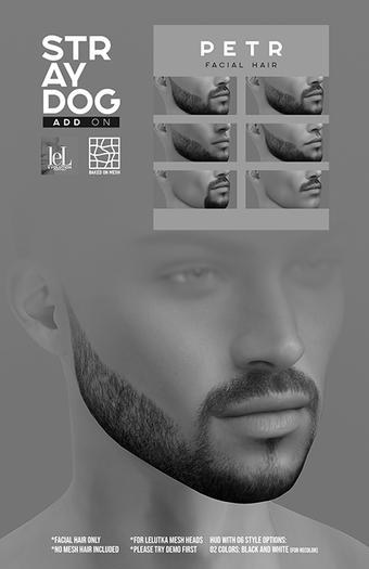 *DEMO* STRAY DOG - Petr Facial Hair [LELUTKA]