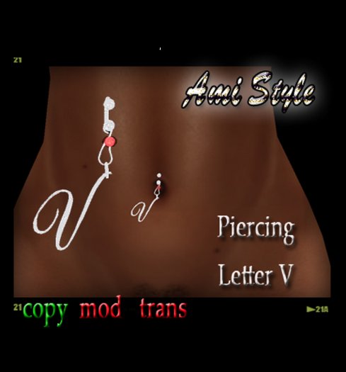 ASD Piercing Letter V