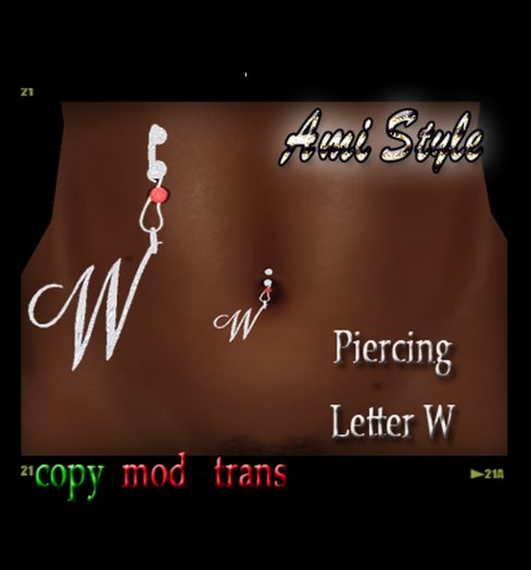 ASD Piercing Letter W