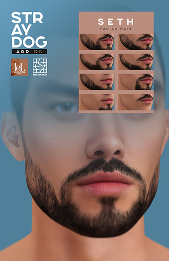 STRAY DOG ADD ON - SETH FACIAL HAIR - LELUTKA