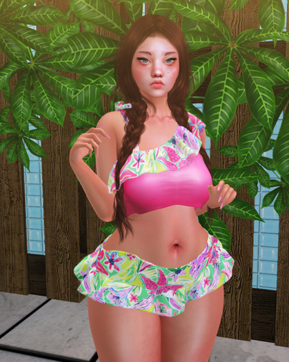 ~Bun in the Oven~ Tropical Lillies Ruffle Set