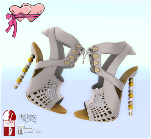 .Princess Stuff. [Checkmate Heels] *White & Gold Bullets*_add