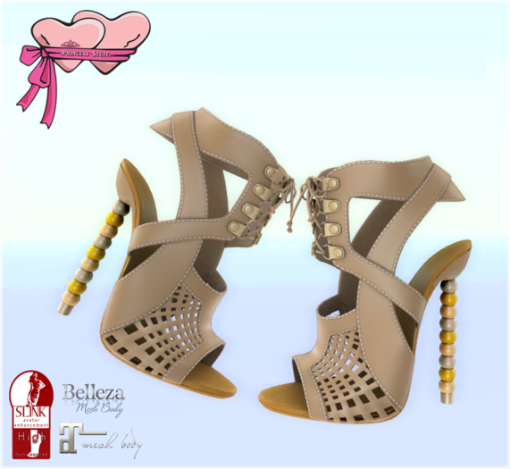 .Princess Stuff. [Checkmate Heels] *Tan & Gold Bullets*_add
