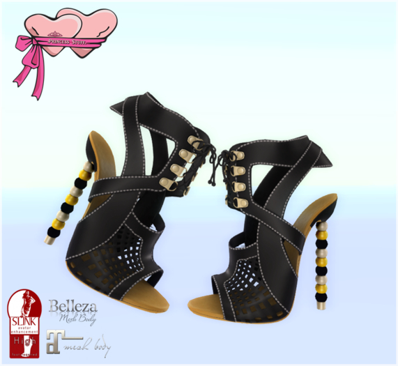 .Princess Stuff. [Checkmate Heels] *Black&Gold Pearls*_add