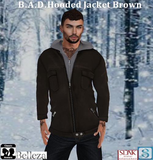 B.A.D.Hooded Jacket Brown