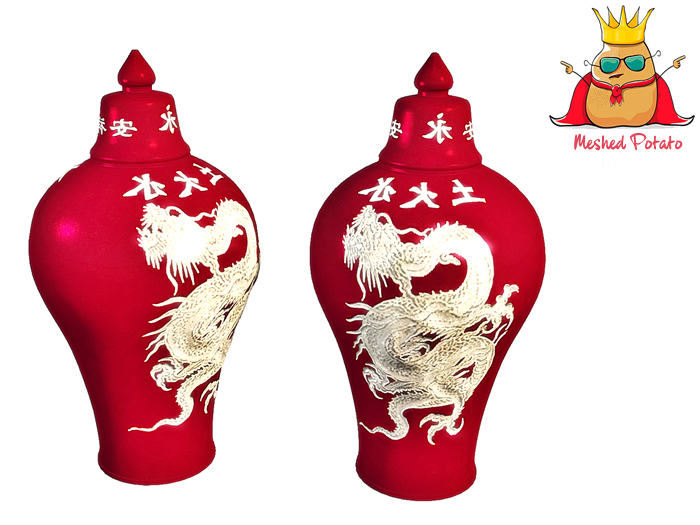 Meshed Potato - Dragon Vase - Full Perm Mesh