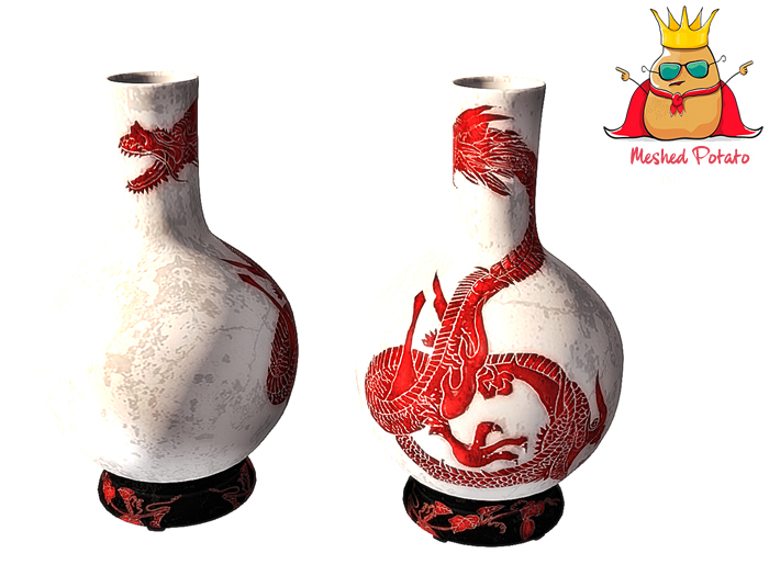 Meshed Potato - Chinese Dragon Vase - Full Perm Mesh