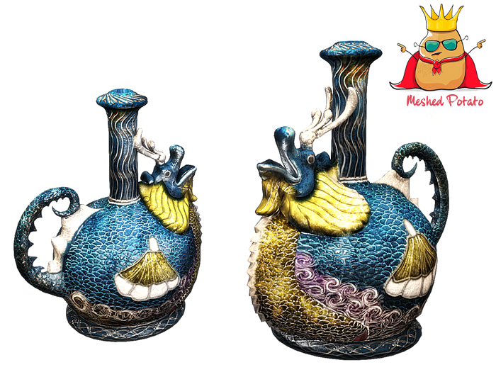 Meshed Potato - Antique Blue Dragon Vase - Full Perm Mesh
