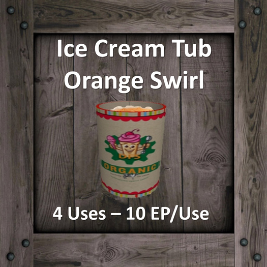DFS Ice Cream Tub - Orange Swirl (Texture)