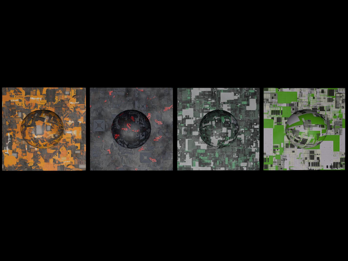 4 Full Perm Seamless 3D Computer Chips Materials Textures