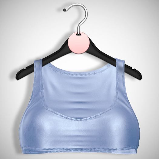 ChicModa // Kiera Leather Crop // BABY BLUE