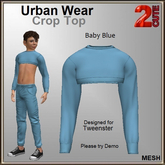 Urban Wear Crop Top [2cute] Baby Blue