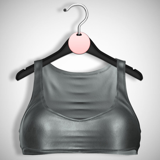 ChicModa // Kiera Leather Crop // GRAY