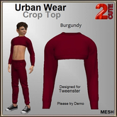 Urban Wear Crop Top [2cute] Burgundy