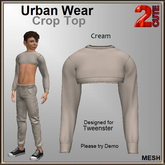 Urban Wear Crop Top [2cute] Cream