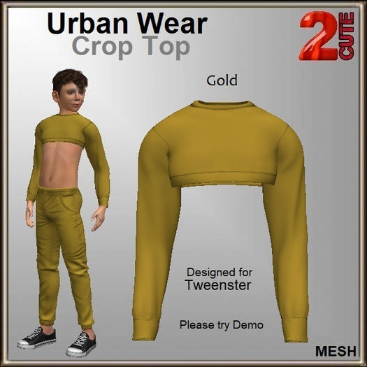 Urban Wear Crop Top [2cute] Gold