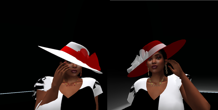 Beverly Hills Hat-red/white-2