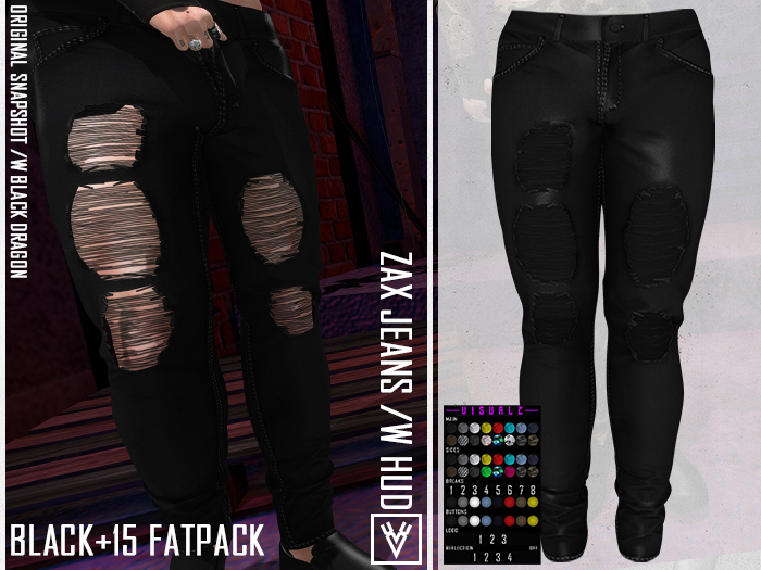 [ xVx ]ZAX JEANS - FATPACK (50% LESS + BLACK)