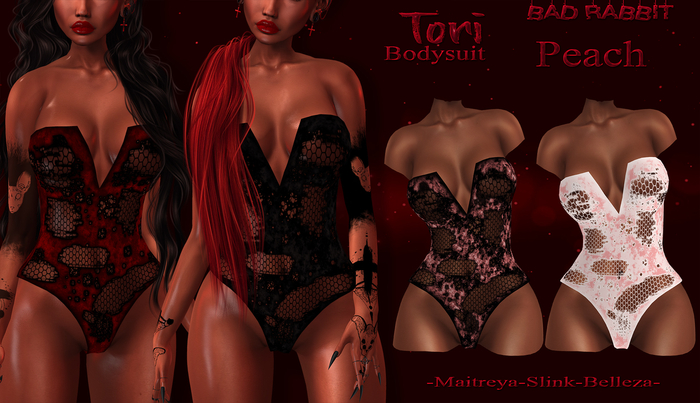 .:Bad Rabbit:. Tori Bodysuit Peach