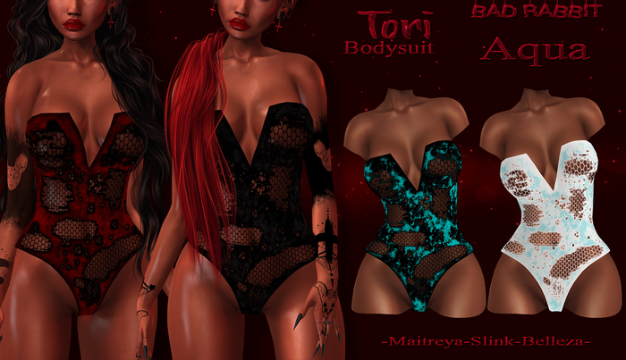 .:Bad Rabbit:. Tori Bodysuit Aqua