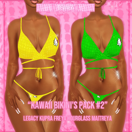 DEVINEZ - "Kawaii Bikini's Pack #2" Green / Yellow (AddUpack)
