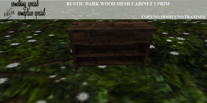 Rustic Dark Wood Mesh Cabinet SSP