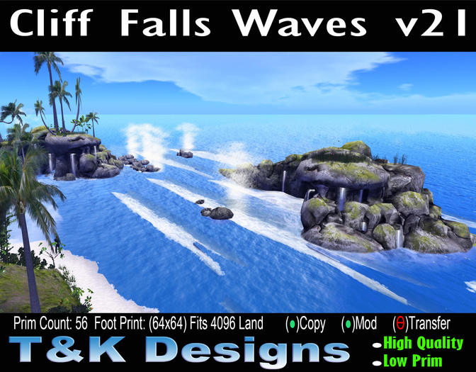 Off-Sim Cliff Falls Waves v21 Mesh 56PCM899 T&K Designs