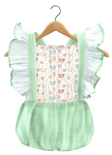 * {.:Little Stars.:} * Carousel Romper - Mint (Fitted)