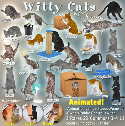 Mutresse-Yawning (wear)-Witty Cats RARE