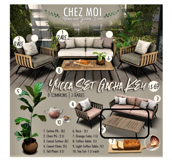 CHEZ MOI * Yucca Light Coffee Table
