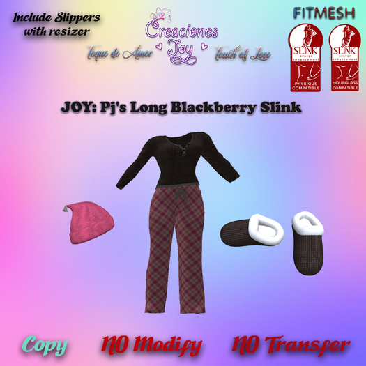 JOY: SLINK PJ'S LONG BLACKBERRY