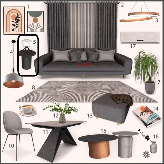 5#Torika Natus Coffee Table&Light