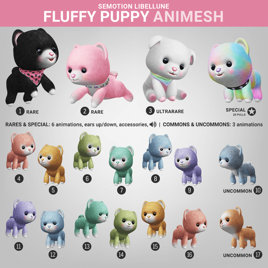 SEmotion Libellune Fluffy Puppy Animesh #17 UNCOMMON