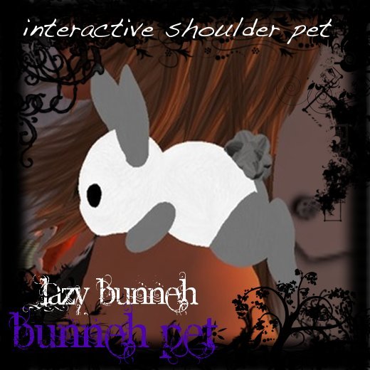 ::Bunneh Shoulder Pet:: Lazy Bunneh GREY