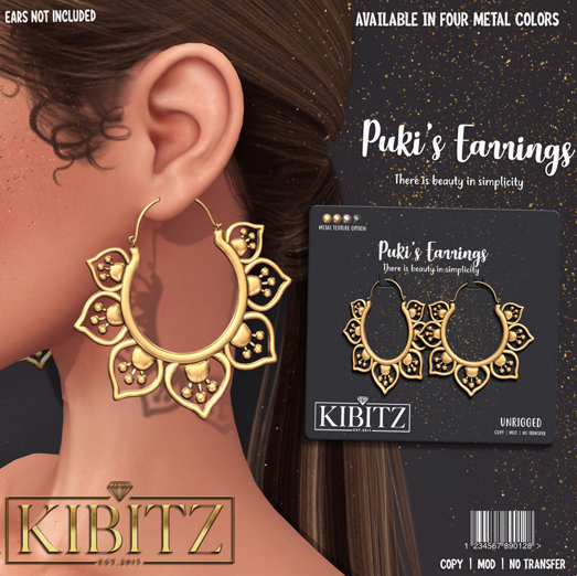 Kibitz - Puki's earrings - Copper