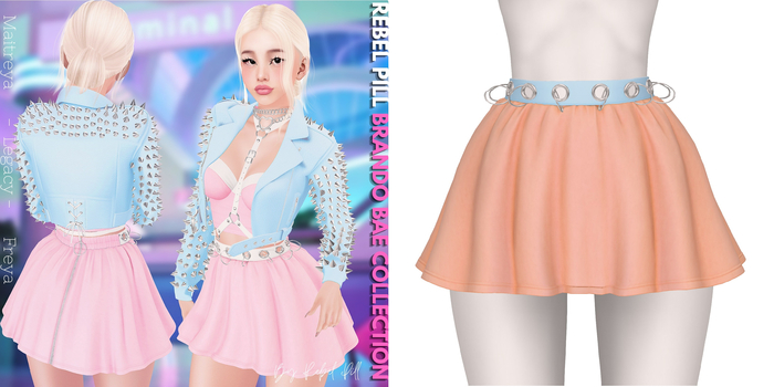 Rebelpill - Brando Bae Collection Skirt Peach
