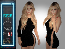 ::JB:: Amanda Open Side Sexy Dress Black Diamond