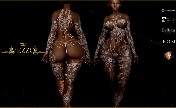 Tattoo - White , single color, Maitreya, Legacy, INTHIUM KUPRA, Belleza, Signature, Omega, BOM - Vezzo Ink