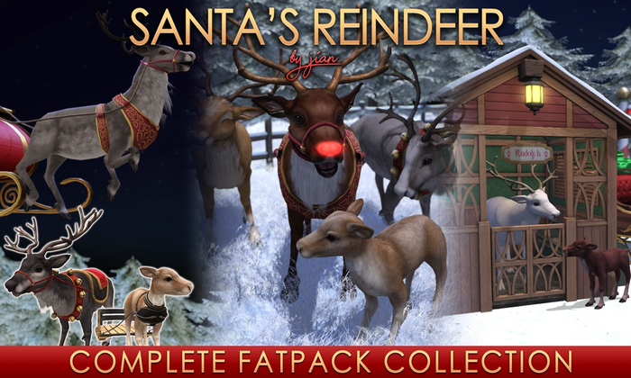 Reindeer Ridable Second Life Marketplace - JIAN Santa's Reindeer DEMO