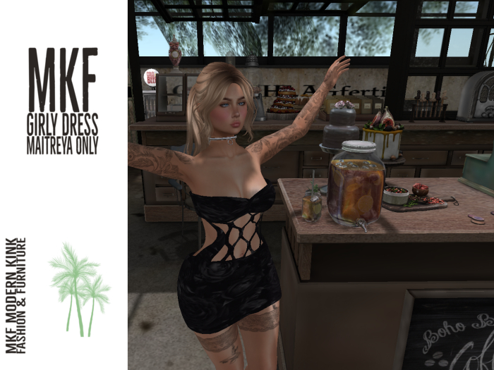 Girly Dress black roses only Maitreya