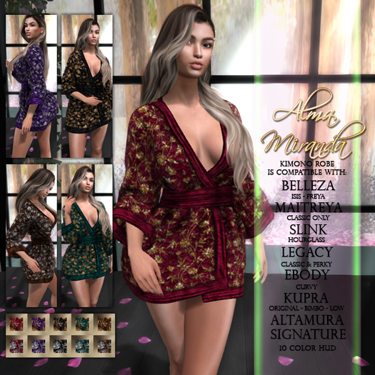 .: AlmaMiranda :. Lace Kimono Robe with Embellishments