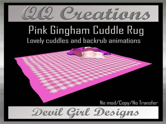 Pink Gingham Cuddle Rug