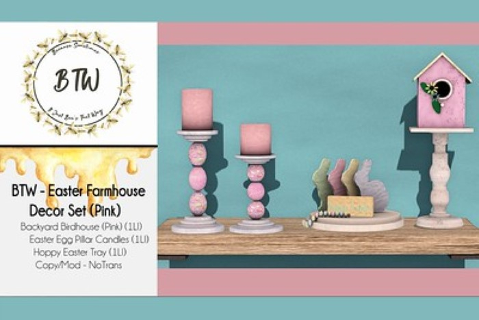 BTW - Easter Farmhouse Decor Set (Pink)